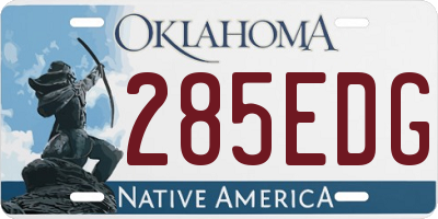 OK license plate 285EDG