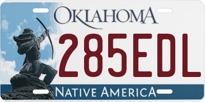 OK license plate 285EDL
