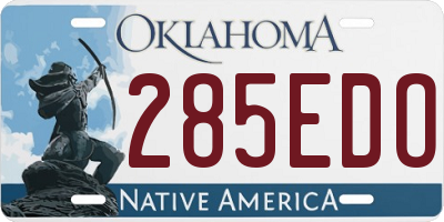 OK license plate 285EDO