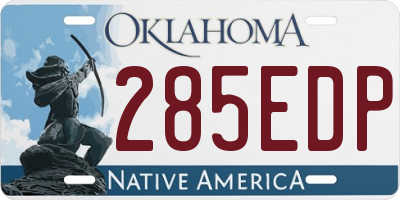 OK license plate 285EDP