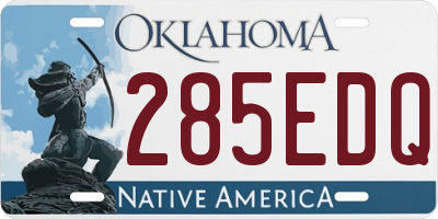 OK license plate 285EDQ