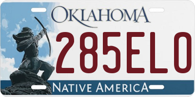 OK license plate 285ELO