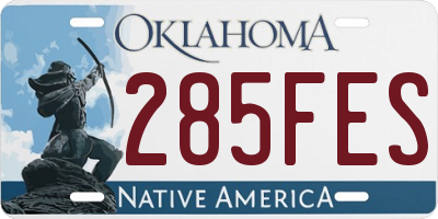 OK license plate 285FES