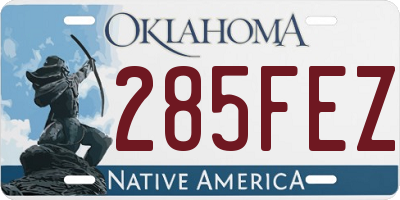 OK license plate 285FEZ