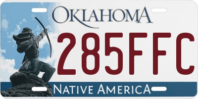 OK license plate 285FFC