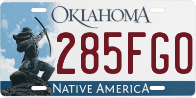 OK license plate 285FGO