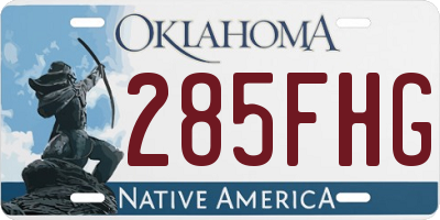 OK license plate 285FHG
