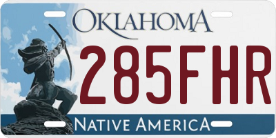 OK license plate 285FHR