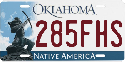 OK license plate 285FHS