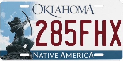 OK license plate 285FHX