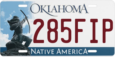 OK license plate 285FIP