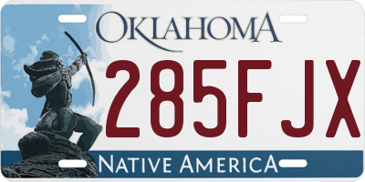 OK license plate 285FJX