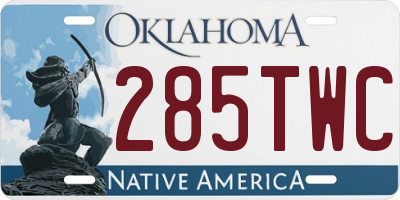 OK license plate 285TWC
