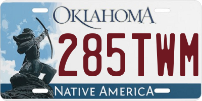 OK license plate 285TWM