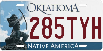 OK license plate 285TYH