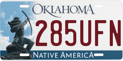 OK license plate 285UFN