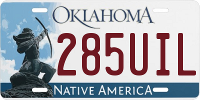 OK license plate 285UIL