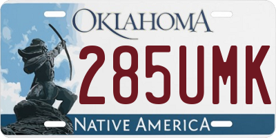 OK license plate 285UMK