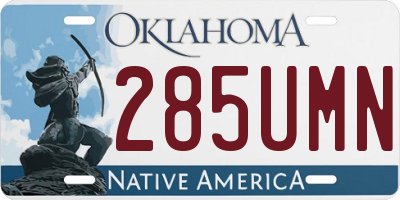 OK license plate 285UMN