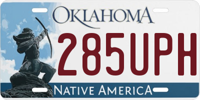 OK license plate 285UPH