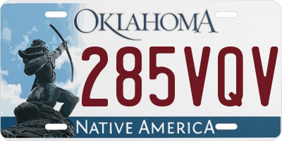 OK license plate 285VQV