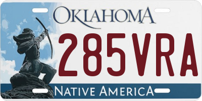 OK license plate 285VRA