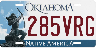 OK license plate 285VRG
