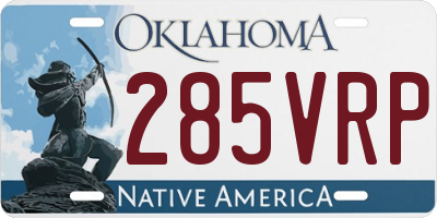 OK license plate 285VRP