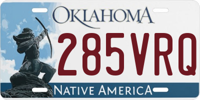 OK license plate 285VRQ