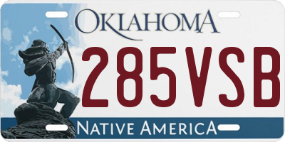 OK license plate 285VSB