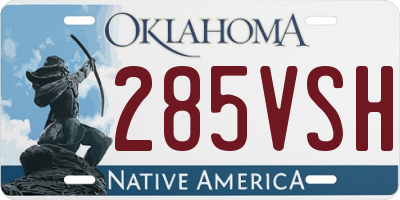 OK license plate 285VSH