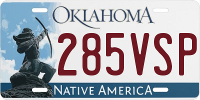 OK license plate 285VSP