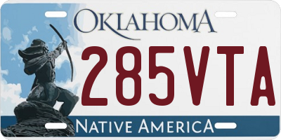 OK license plate 285VTA