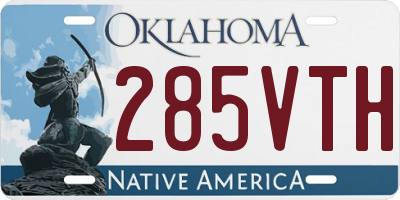 OK license plate 285VTH