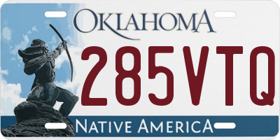 OK license plate 285VTQ