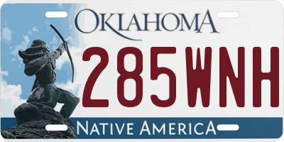 OK license plate 285WNH