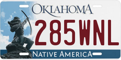 OK license plate 285WNL