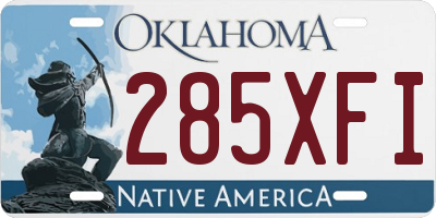 OK license plate 285XFI