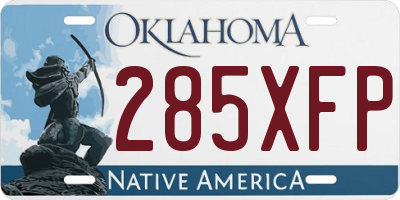 OK license plate 285XFP