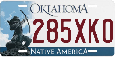 OK license plate 285XKO