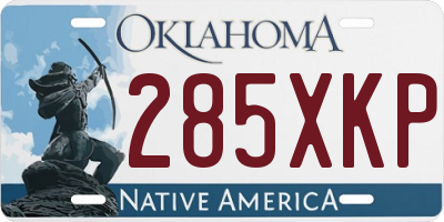 OK license plate 285XKP