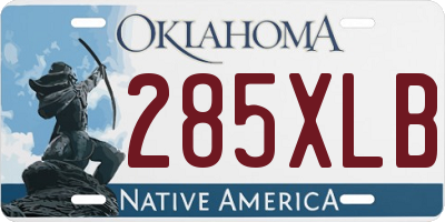 OK license plate 285XLB
