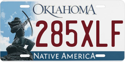 OK license plate 285XLF