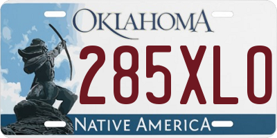 OK license plate 285XLO