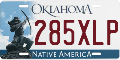 OK license plate 285XLP