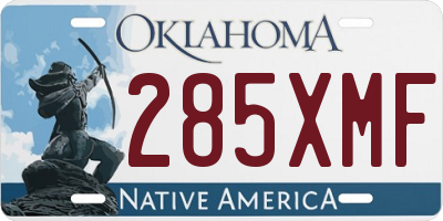 OK license plate 285XMF