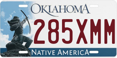 OK license plate 285XMM