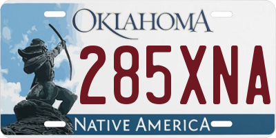 OK license plate 285XNA