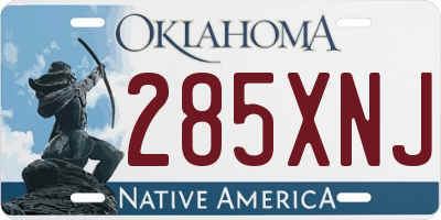 OK license plate 285XNJ