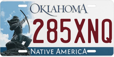 OK license plate 285XNQ